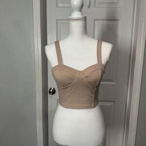 Shinestar Nude Bustier Crop Top‎ Small